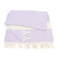 Bawełniany ręcznik peshtemal liliowy z frędzlami