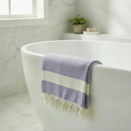 Turecki ręcznik peshtemal 100% bawełna fioletowy