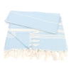 Bawełniany ręcznik peshtemal jasnoniebieski z frędzlami