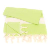 Bawełniany ręcznik peshtemal zielony z frędzlami