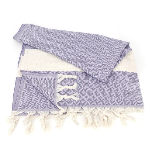 Turecki ręcznik peshtemal 100% bawełna fioletowy