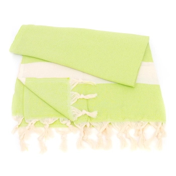 Bawełniany ręcznik peshtemal zielony z frędzlami