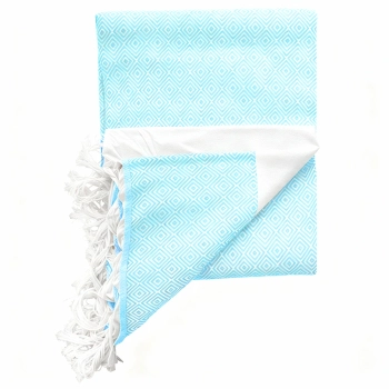 Błękitny ręcznik fouta peshtemal 100 x 180 cm - Lekki i szybkoschnący
