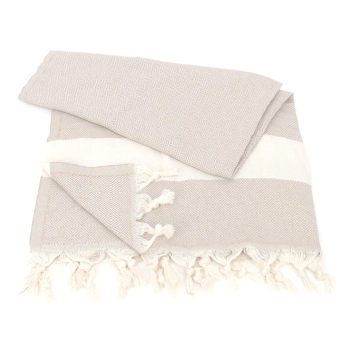 Turecki ręcznik peshtemal 100% bawełna beżowy